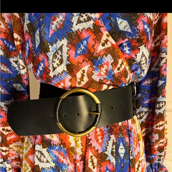 New Jag 3” Wide Black Belt with Buckle 4” Genuine Leather with Weaving XL - Picture 1 of 9